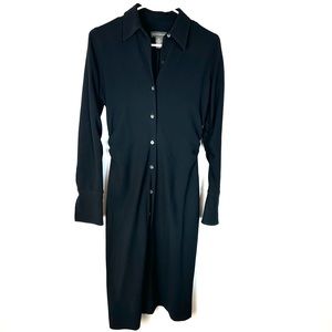 Banana republic black long sleeved shirt dress size 4.